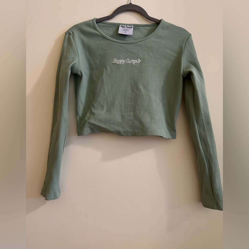 Happy Camp3r Basic Long Sleeve Top - Sage